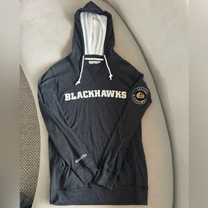 Mitchell & Ness Charcoal Hoodie with White Accents